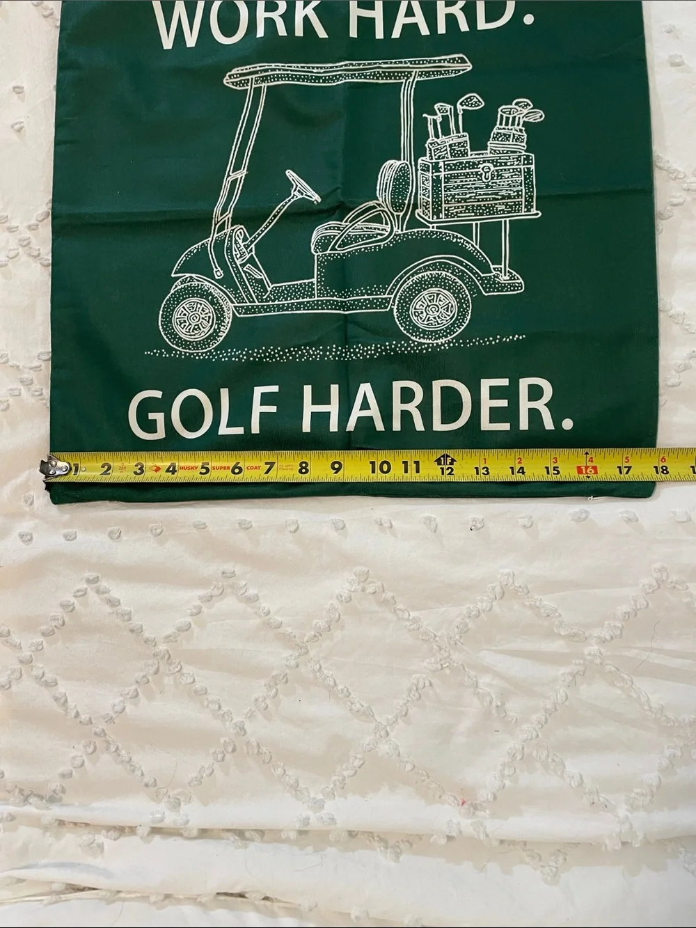 Work Hard Golf Harder Green Golf Cart pillow cover new